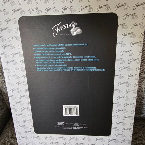 Fiesta Bamboo 5 Piece Utensil Set - Fiestaware Colorful - Picture 2 of 2
